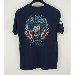 Nine Line God Bless America USA Red White Blue Eagle Graphic T-Shirt Men's Large